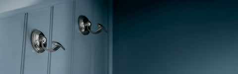 Polished nickel hooks & shelf brackets