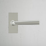 Apsley Short Plate Sprung Door Handle - Polished Nickel