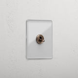 1G Two Way Toggle Slimline Switch - Clear Antique Brass