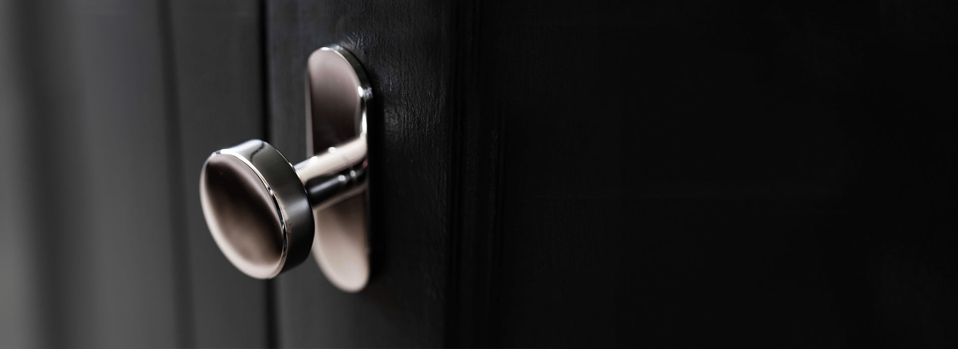 Polished Nickel harper mortice door knobs on green background