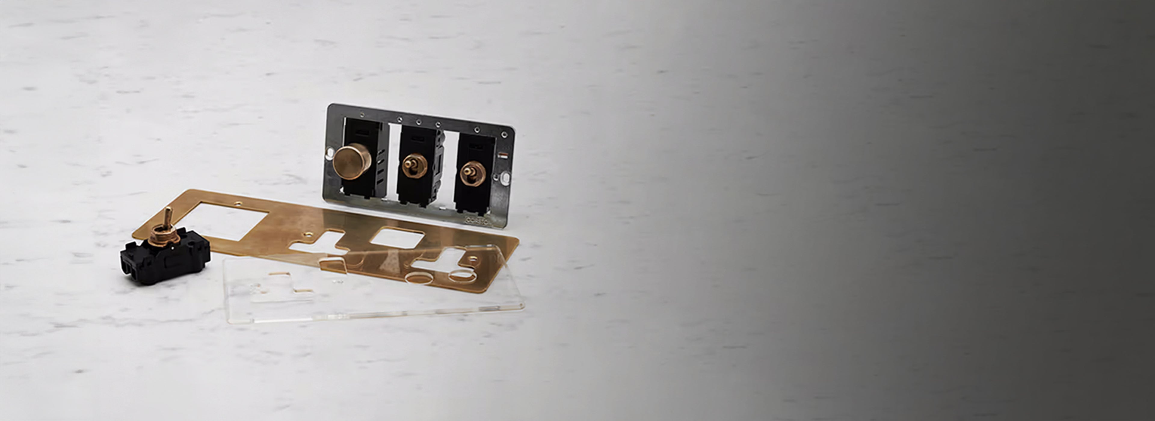 Antique Brass components dimmer and toggle switches