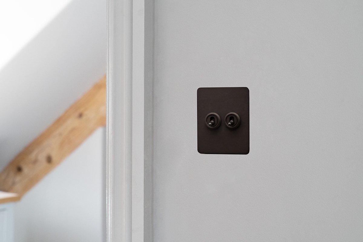 bronze slimline 2G toggle light switch 