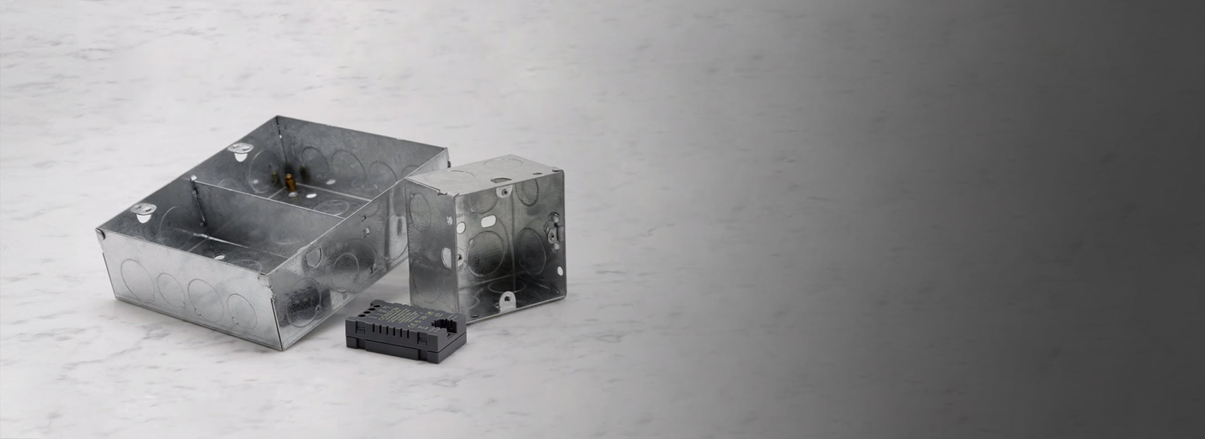 Corston metal back boxes for switches and sockets