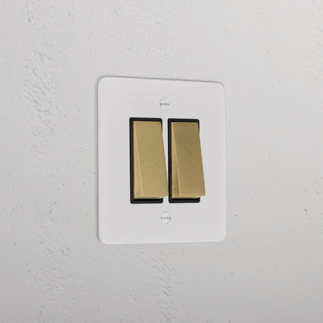 2G Two Way Rocker Switch Paintable Antique Brass Black | Switches & Dimmers