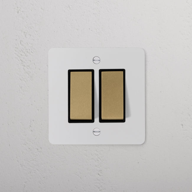 2G Two Way Rocker Switch Paintable Antique Brass Black | Switches & Dimmers