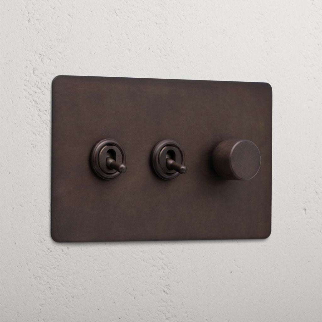 Bronze 3 gang mixed premium light switch